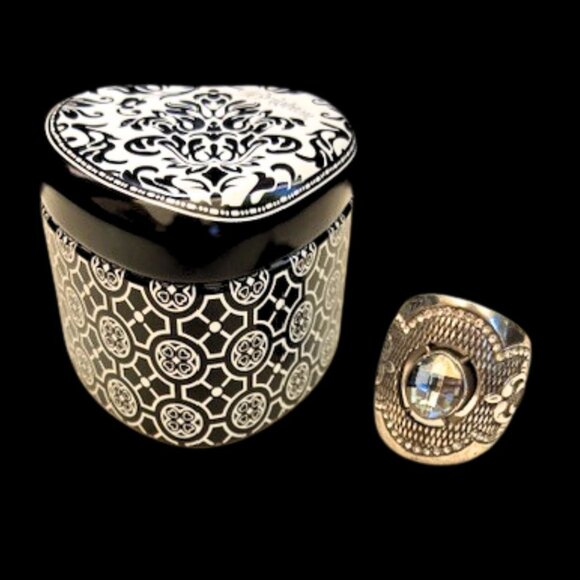 Brighton Love Padlock Cigar Band Ring Retired - Picture 4 of 10